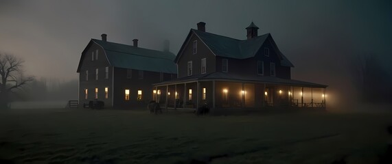 Fototapeta premium A historic farmstead showcasing life from an era gone by through architecture