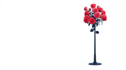 Vibrant red roses in a modern black vase, perfect for decor.
