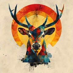 Geometric Animal Artwork Symbolizing Nature and Design Harmony
