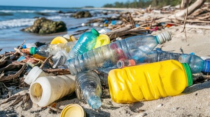 Fototapeta premium Coastal Waste in a Dynamic Natural Environment