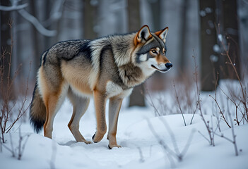 Fototapeta premium Wolf Wandering alone