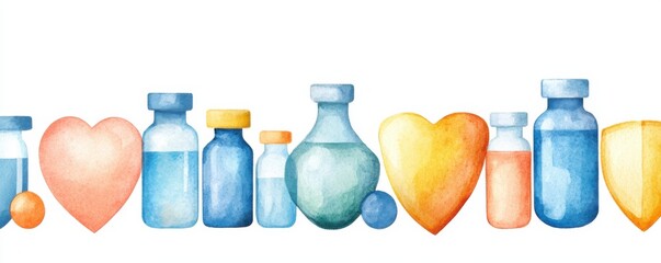Watercolor art celebrating world immunization week healthcare illustration studio vibrant colors