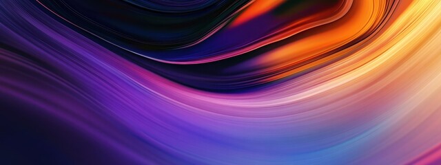 Fototapeta premium Abstract fluid waves, vibrant colors, dynamic swirls, orange and purple gradients, cosmic energy, smooth curves, digital art, high contrast, motion blur effect, futuristic design, 8K resolution, ultra