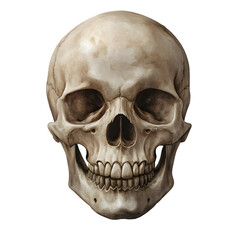 Obraz premium realistic human skull isolated on transparent background skull png 