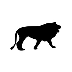 Lion silhouette isolated on white background. side view. vector design element eps 10