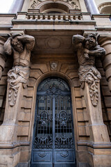 Detail of the majestic facade of the Municipal Theater. Sao Paulo, Brazil