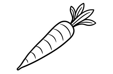 Black and White Carrot Vector Illustration for Coloring