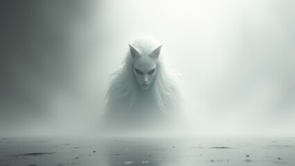 The image depicts an artistic representation of artificial intelligence with human-like qualities set against a backdrop that suggests mystery and intrigue.