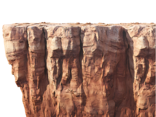 cliffs with steep edges isolated on transparent or white background, png cutout