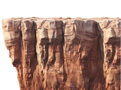 cliffs with steep edges isolated on transparent or white background, png cutout