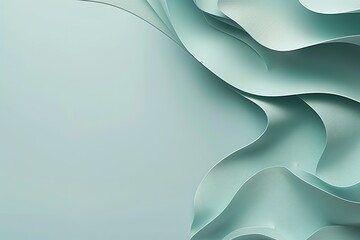Abstract teal paper waves.  Elegant, flowing design. Perfect for backgrounds or textures.