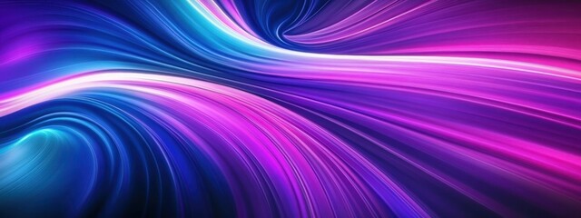 Obraz premium Abstract neon lights, vibrant pink and blue streaks, dynamic energy flow, futuristic background, glowing waves, electric atmosphere, motion blur, glossy reflections, digital art, colorful light trails