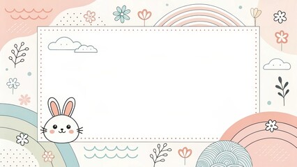 doodle hand drawn with simple shape cute cartoon beautiful illustration background