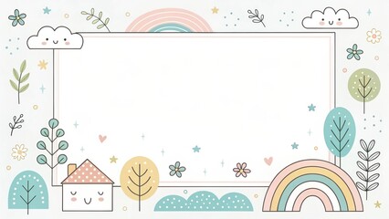 doodle hand drawn with simple shape cute cartoon beautiful illustration background