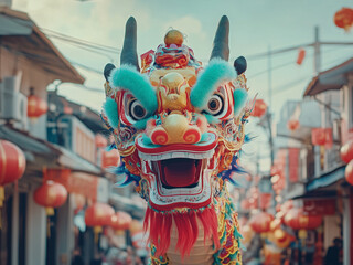 Chinese Cultural Tradition Lion Dance for Chinese New Year Celebrations, Chinese Lion Dance...