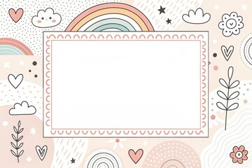 doodle hand drawn with simple shape cute cartoon beautiful illustration background