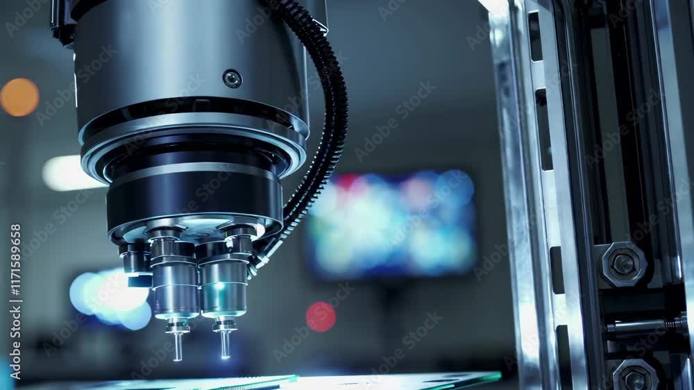 Aufkleber advanced robotic arm footage in high-tech laboratory setting