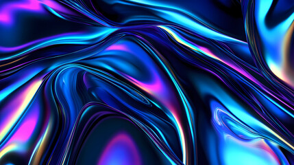 Obraz premium colorful neon-curved abstract shapes on a black background