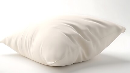 Obraz premium Isolated soft plush pillow with smooth fabric isolated on solid white background.