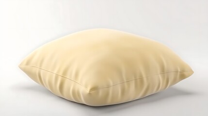Isolated soft plush pillow with smooth fabric isolated on solid white background.