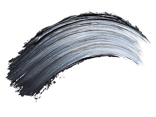 silver brush stroke isolated on transparent background or white background, png cutout