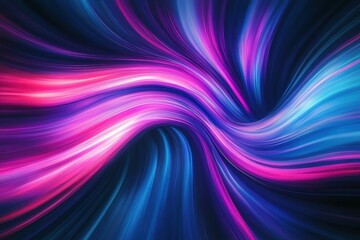 Obraz premium neon waves, vibrant colors, blue and pink light trails, abstract energy flow, glowing curves, digital art, futuristic, electric atmosphere, smooth lines, dynamic motion, luminous streaks, cosmic backg