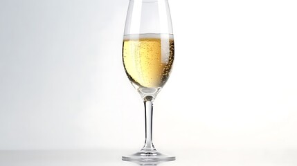 Isolated sparkling clean wine glass isolated on solid white background.