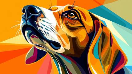 Beagle Illustration in Cartoon Style, Warm Tones, Perfect for Pet Lovers