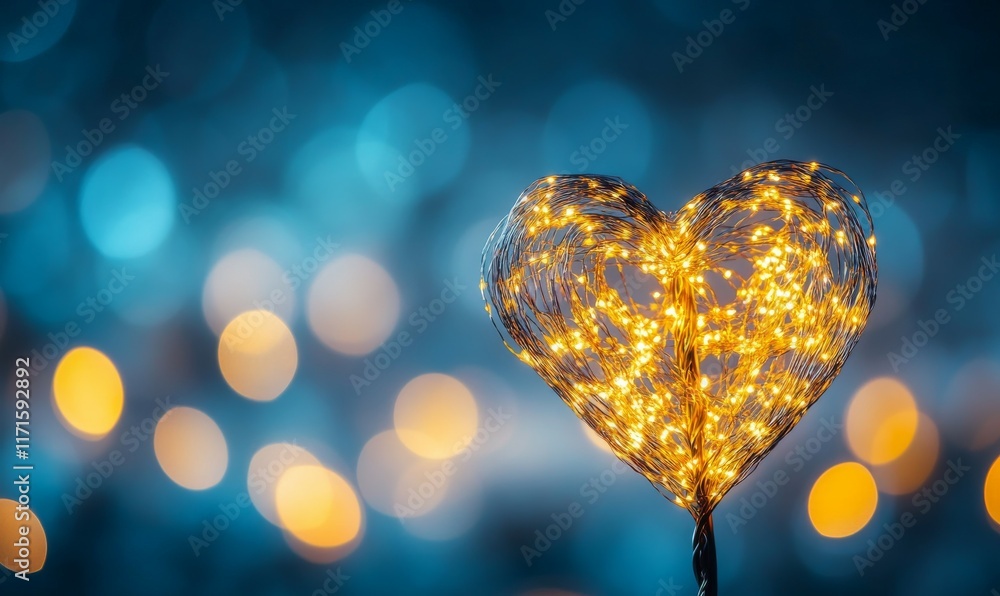 Aufkleber abstract texture of bokeh heart shaped light background. sparkling light with copy space for valenti