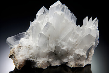 Close-Up View of Translucent Gypsum Mineral Exhibit