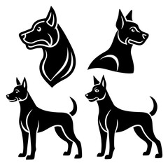 dog silhouette set vector design