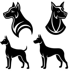 dog silhouette set vector design
