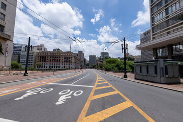 Tea Viaduct empty  in downtown Sao Paulo, Brazil