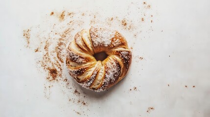 classic freshly baked pretzel sprinkled with coarse bakery salt presented on a clean white background showcasing its goldenbrown texture and inviting appearance ideal for culinary photography