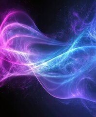 Fototapeta premium cosmic aurora, flowing energy waves, vibrant colors, starry night sky, blue and pink gradients, glowing ethereal light, galactic swirl, celestial phenomenon, space background, magical atmosphere, drea