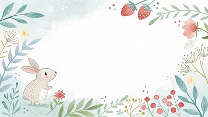 Obraz premium simple shape cute cartoon beautiful watercolor illustration background