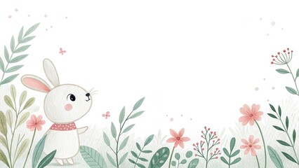 Fototapeta premium simple shape cute cartoon beautiful watercolor illustration background