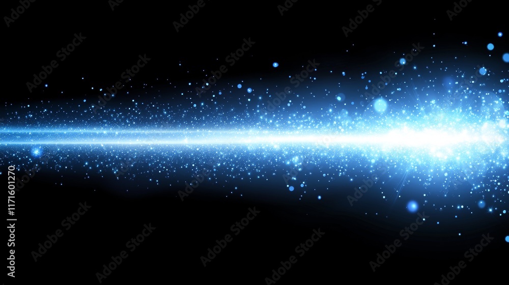 Poster discover mesmerizing blue digital background featuring vibrant light streaks and glowing particles i