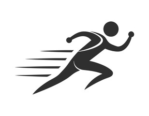 dynamic running silhouette representing speed and motion