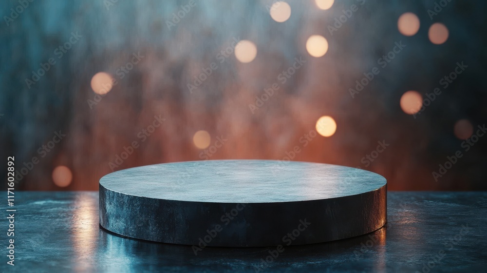 Poster empty tabletop with natural bokeh background for product