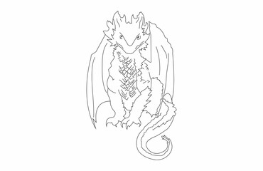 hand drawn vector illustration of a dragon
