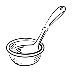 Ladle icon in drawing style