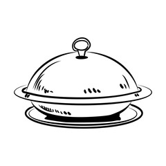 Cloche icon in sketchy style