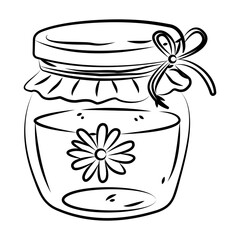 A doodle style icon of a honey jar