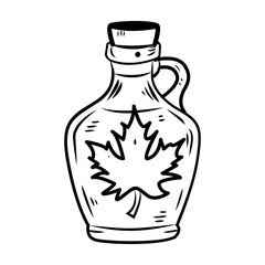A sketchy icon of maple syrup bottle
