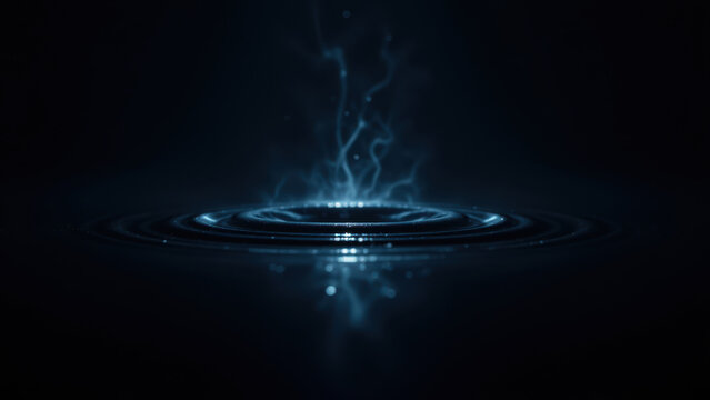Undertale AU, with glowing AI energy, rippling water effect.