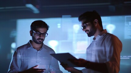 Software Developers Collaborate on a Project, Teamwork, Digital Technology, Data Analysis