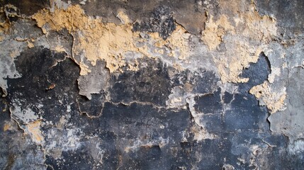 Fototapeta premium Dark Grunge Wall Texture: Peeling Paint and Aged Surface