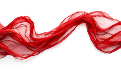 Soft and Elegant Red Silk Fabric Drapes with Smooth Flowing Texture for Luxury Design and Creative Backgrounds