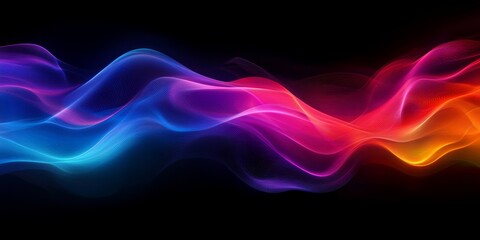 gradients flow seamlessly into glowing abstract waves of vibrant light., Generative AI